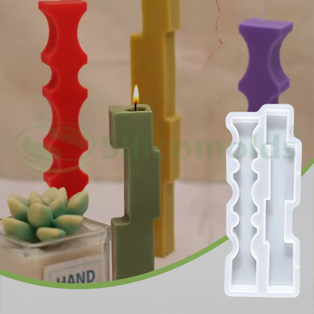 SILICOMOLDS Wavy Strip Candle Mold- CM012